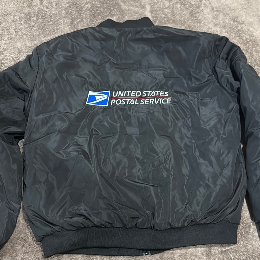 USPS Maximos Black Bomber Jacket Weather-Resistant Classic